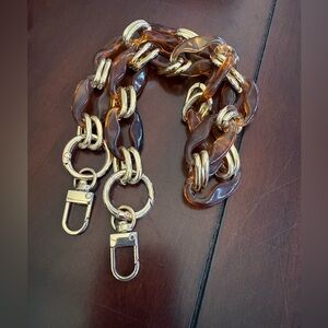 Elegant Gold and Brown Chain Strap